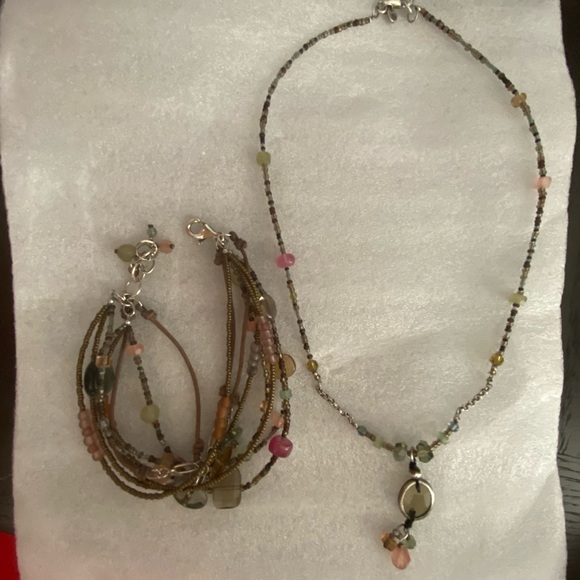 Beautiful authentic Silpada beaded necklace and bracelet. - Picture 1 of 7